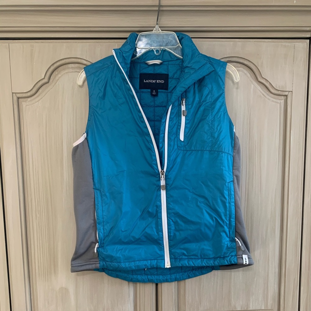 Lands End Turquoise Vest Size Small
